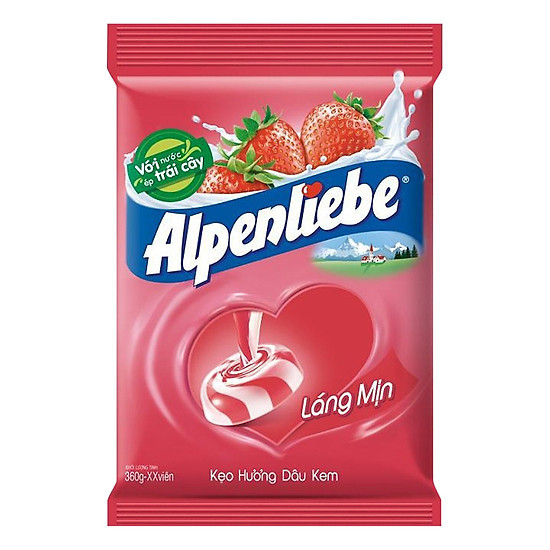 Жувальні цукерки Alpenliebe Chewy Candy Bag зі смаком полуниці 110 г.