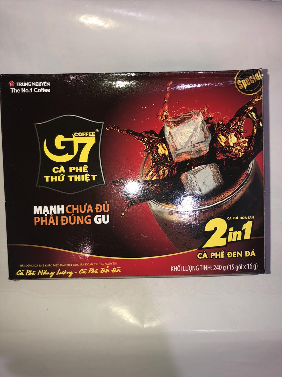 В'єтнамська чорна розчинна кава з цукром 2в1.G7 Trung