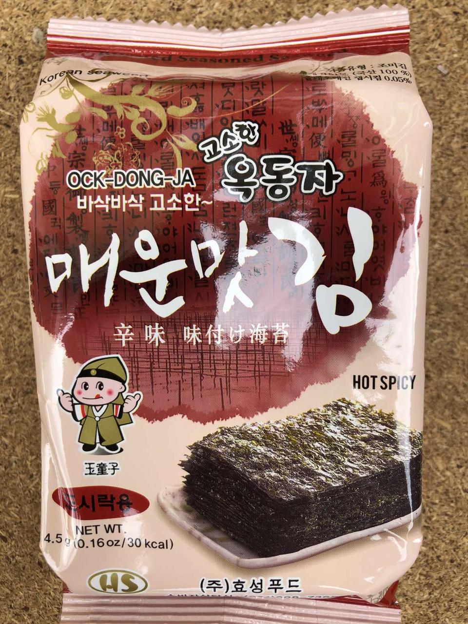 Чипси норі Ock Dong Ja, Hot Spicy 4,5г