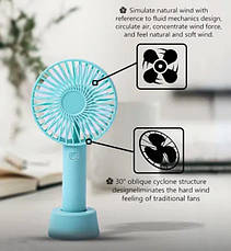 Ручний портативний вентилятор Portable Mini Fan X9 на акумуляторі з ручкою міні вентилятор USB, фото 4