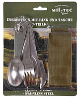 Набір столовий MIL-TEC (14624000)з чохлом для польових умов вилка ложка відкривачка польовий для армії військовий