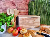 Хлібниця емальована з бамбуковою кришкою Chomik (Посуд для зберігання продуктів) YES