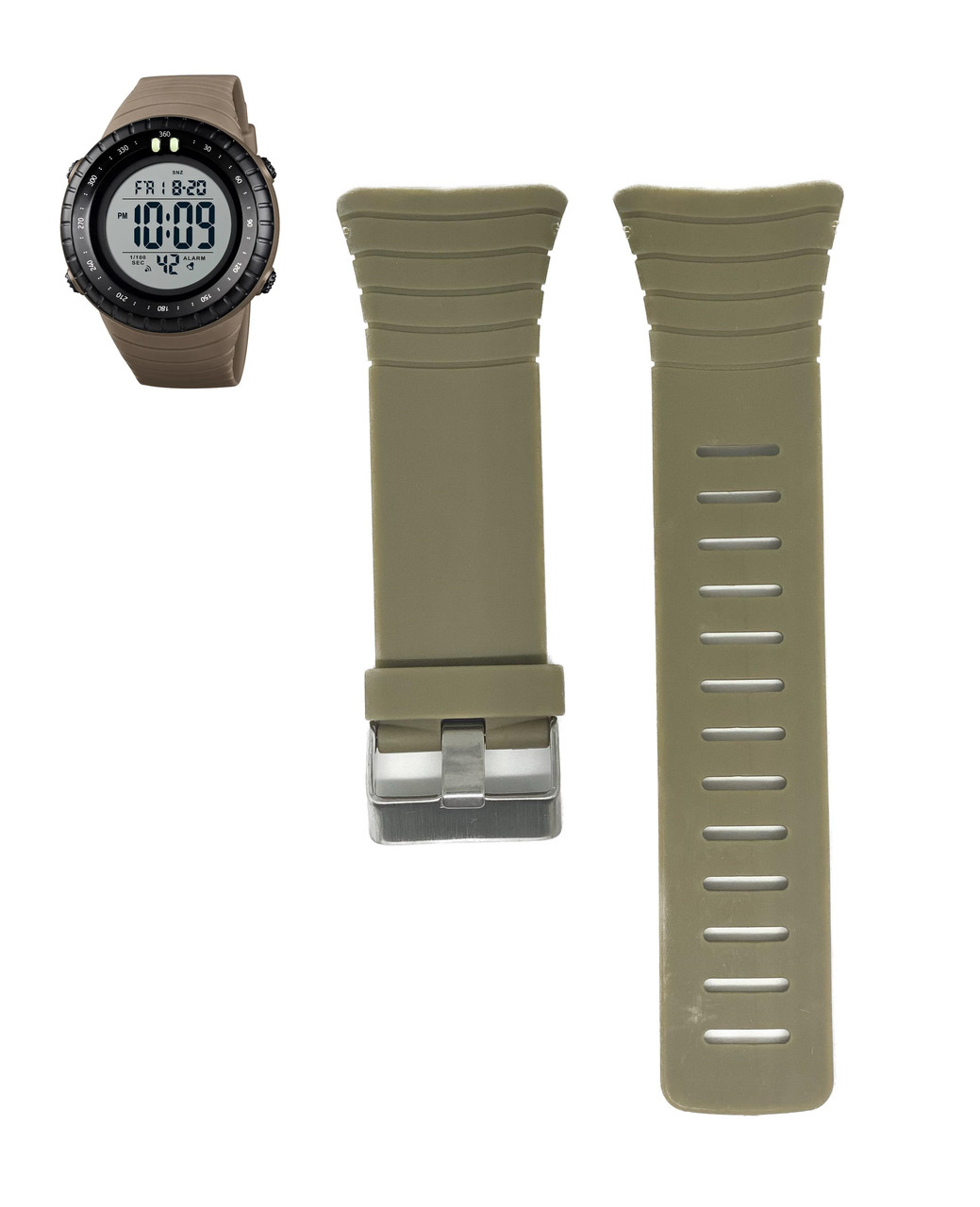 Ремінець на годинник Skmei 1420 хакі БЕЗ НАЛОЖКИ!