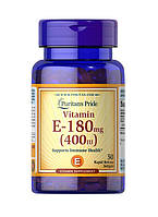Витамин Е, Vitamin E, Puritan's Pride, 400 МЕ, 50 гелевых капсул (PTP-50858)