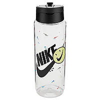 Пляшка Nike TR RENEW RECHARGE STRAW BOTTLE 24 OZ грфічний прозорий, чорний Уні 709 мл