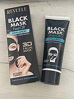 Черная маска для лица Revuele 3D Facial Peel Off Hyaluron Black Mask с гиалуроном 80 мл