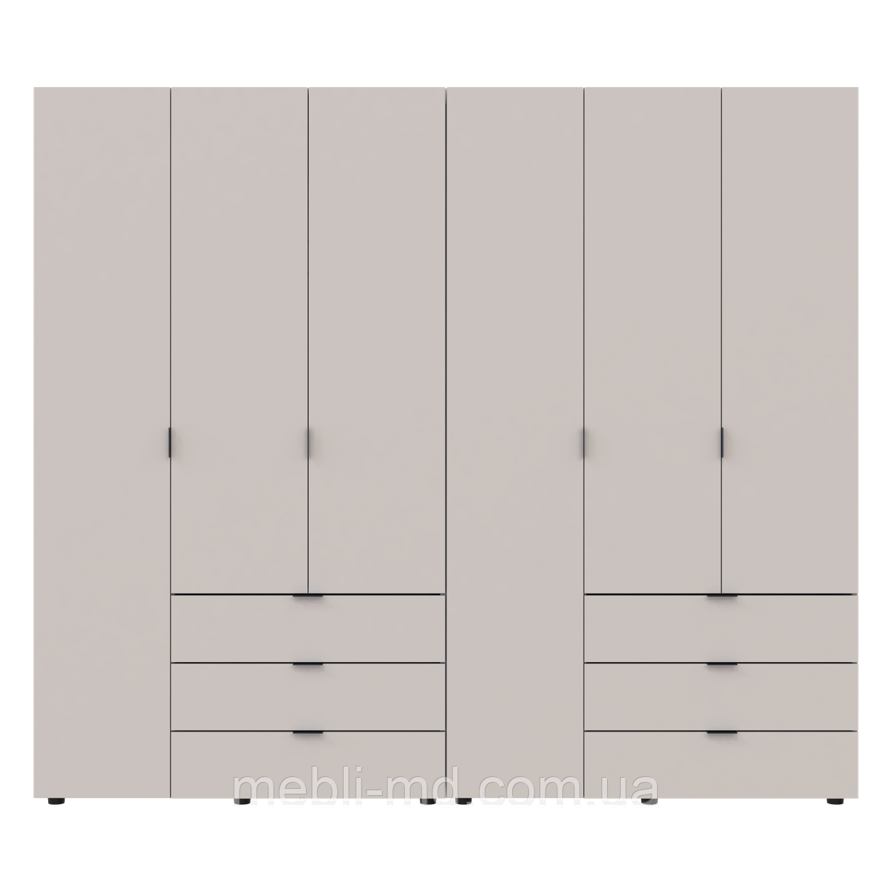 Розпашна Шафа для одягу Doros Гелар комплект Кашемір 3+3 ДСП 232.4х49.5х203.4 (80737640), фото 1