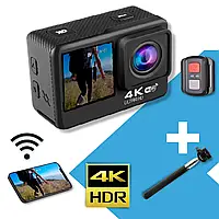 Видеокамера XPROTWIN с двумя дисплеями 4K экшн камера с 4K съемкой + Монопод в комплекте! (e607b6-58_12_twin)
