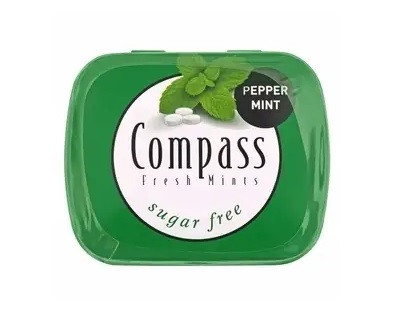 Льодяники Compass Peppermint зі смаком м’яти перцевої без цукру, ж\б, 14 г.