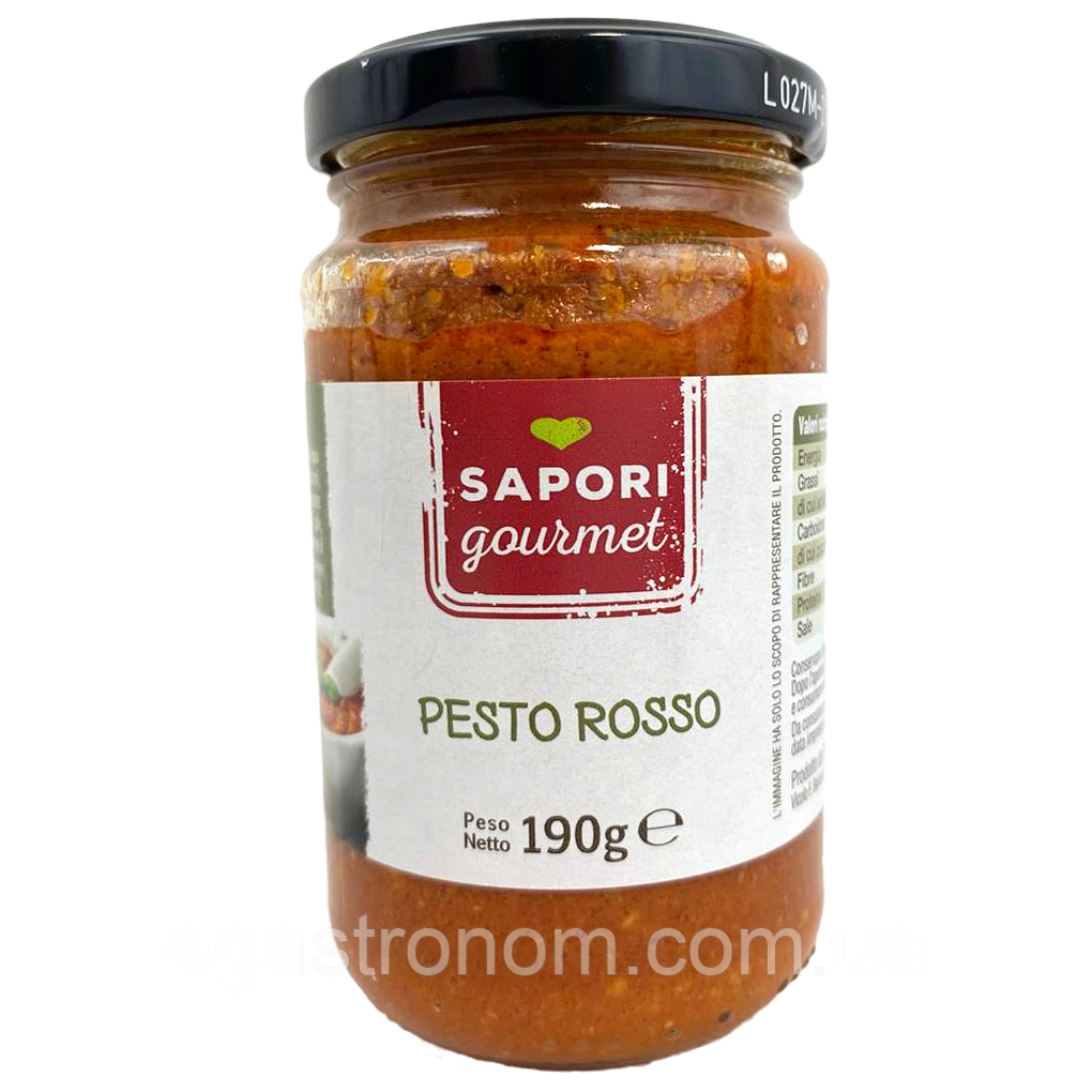 Соус песто гурме червоне Сапорі Sapori gourmet rosso 190g 12шт/ящ (Код: 00-00006084)