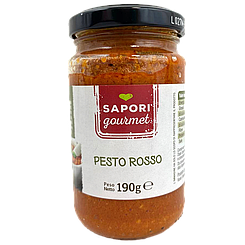Соус песто гурме червоне Сапорі Sapori gourmet rosso 190g 12шт/ящ (Код: 00-00006084)