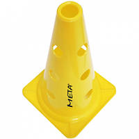 Конус для тренувань з отворами Meta Cone Marker with holes 2.0 жовтий Уні 38 см