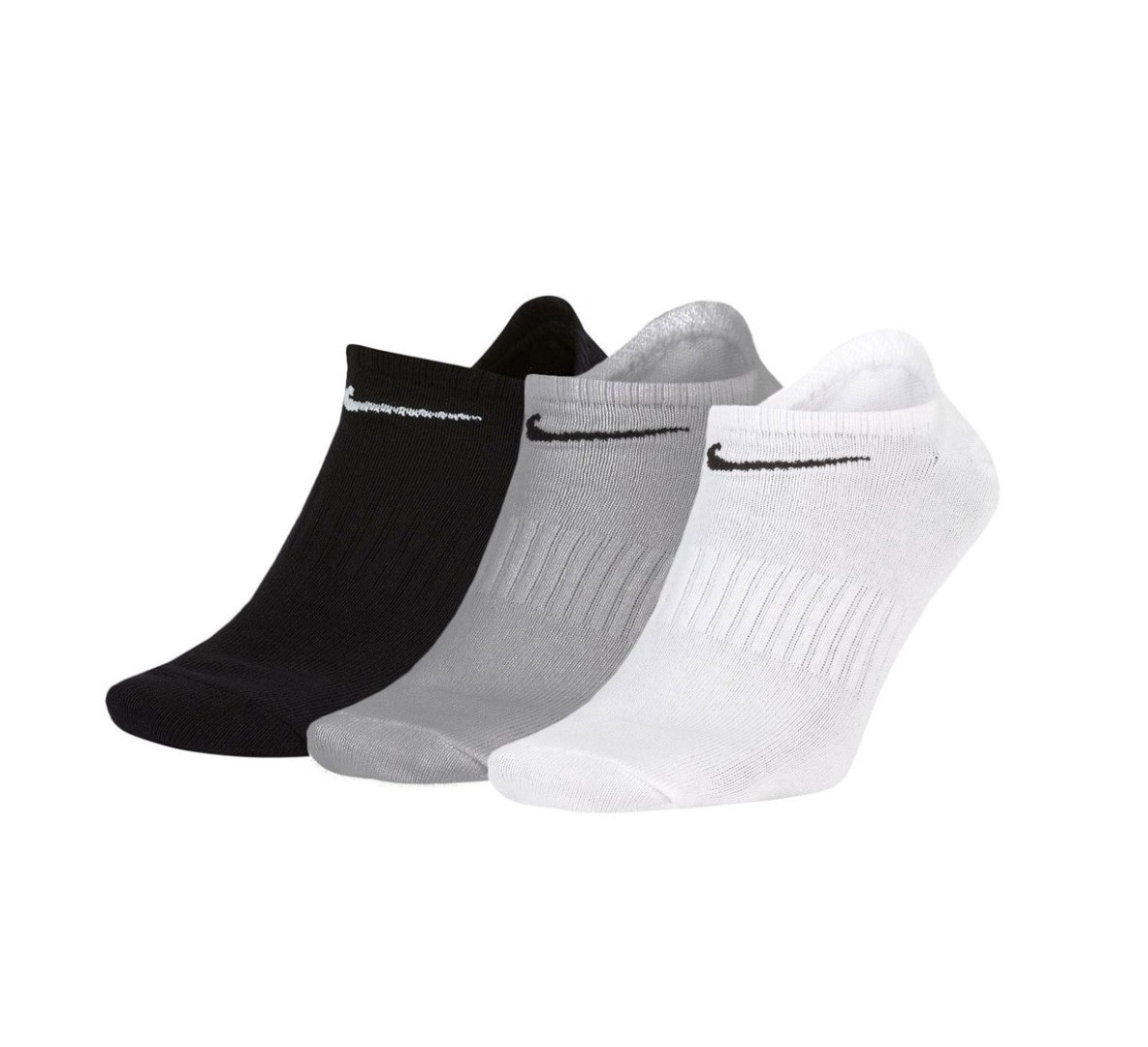 Шкарпетки Nike U NK EVERYDAY LTWT NS 3PR чорний, білий, сірий Уні 34-38