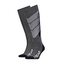 Шкарпетки гірськолижні Head UNISEX SKI GRAPHIC KNEEHIGH 2PPK синій, сірий Уні 35-38