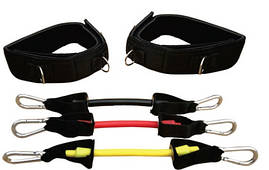 Еспандер латеральний універсальний Meta Stepper Ankle Resistance tube чорний, жовтий, червоний Уні O