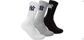 Шкарпетки New York Yankees 3 pk Crew чорний, білий, сірий Уні 43-46
