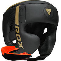 Боксерский шлем RDX F6 KARA Matte Golden XL (капа в комплекте)