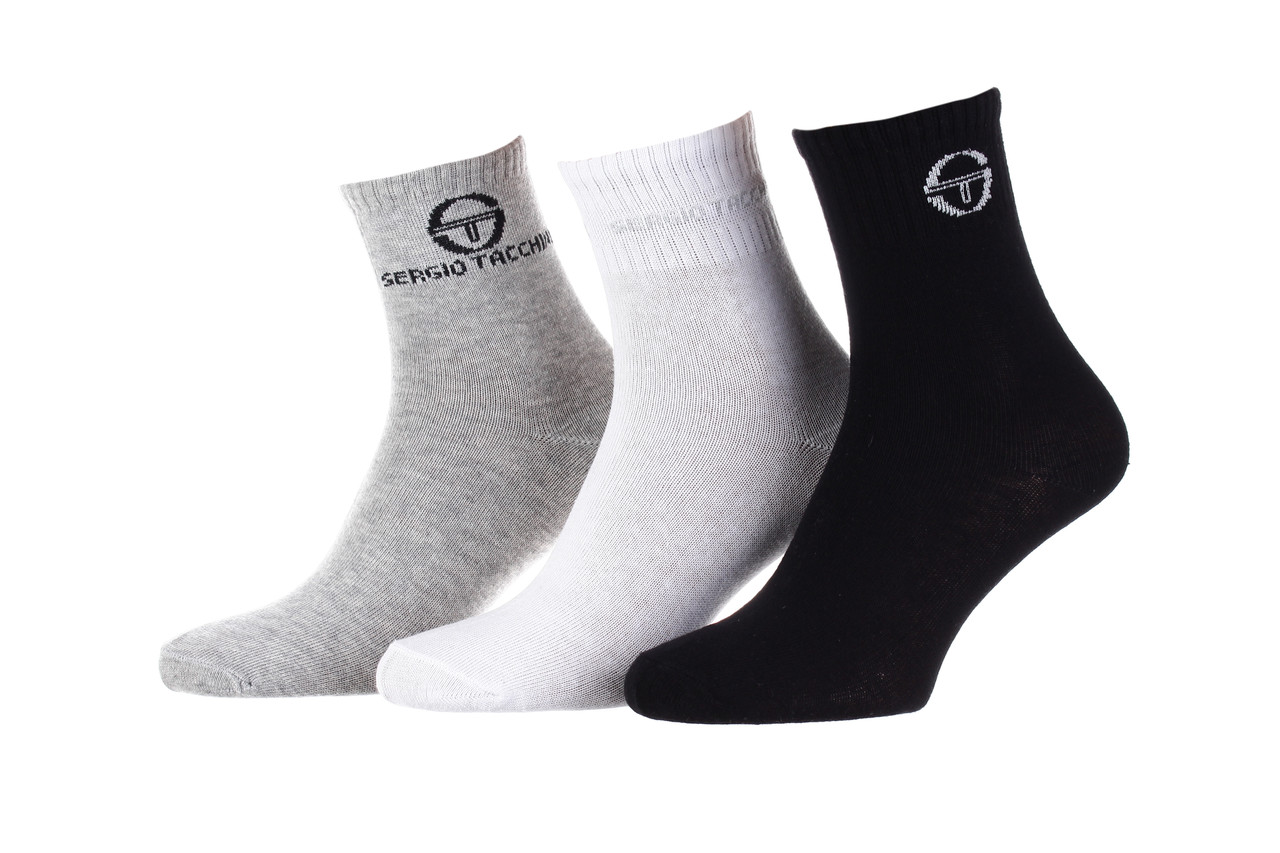 Шкарпетки Sergio Tacchini 3-pack чорний, сірий, білий Діт 27-30