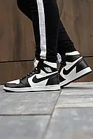 Мужские кроссовки Nike Air Jordan 1 Retro High, кожа черно-белый Китай Найк Еір Джордан 1 Ретро Хай чорно-білі