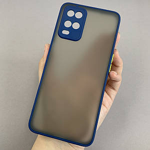 Чохол для Oppo A54 чохол із захистом для камери з кольоровими кнопками на телефон оппо а54 темно-синій tcb
