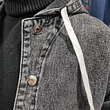 Жіноча джинсова куртка коротка капюшон, фото 3