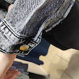 Жіноча джинсова куртка коротка капюшон, фото 6