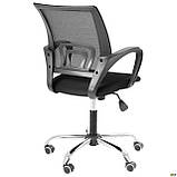 Крісло офісне Веб хром спинка сітка чорна для роботи та навчання школяреві, фото 3