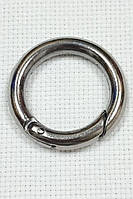 Кольцо - карабин, разъемное, металлическое, блек никель, 25 мм