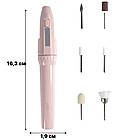 Фрезер для манікюру з насадками на батарейках, Рожевий / Фрезер ручка / Фрезер для нігтів / Набір для манікюру, фото 6