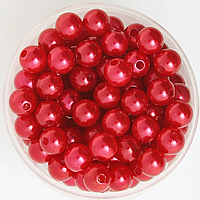 Намистини Штучні Перли пластик 8 мм 20 грам приблизно 70 шт колір Червоний