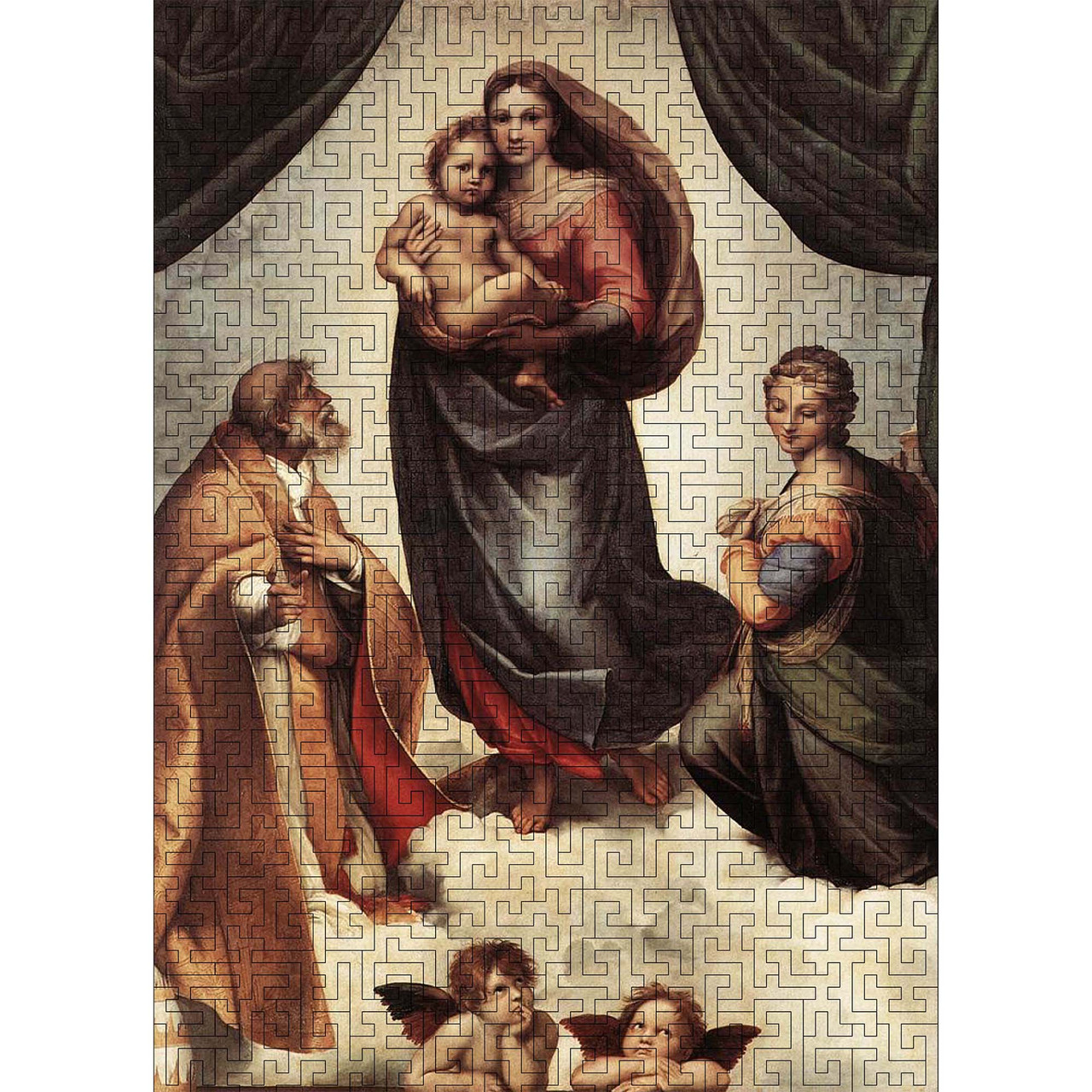 Дерев'яний пазл-лабіринт Woods Story Сікстинська Мадонна (Рафаель Санті) L, фото 1