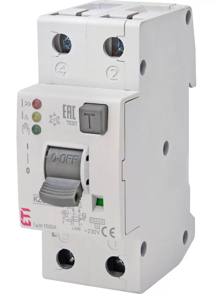 Вимикач KZS-2M2p EDI B 6/0,03 тип A (10kA) (нижнє під'єднання)