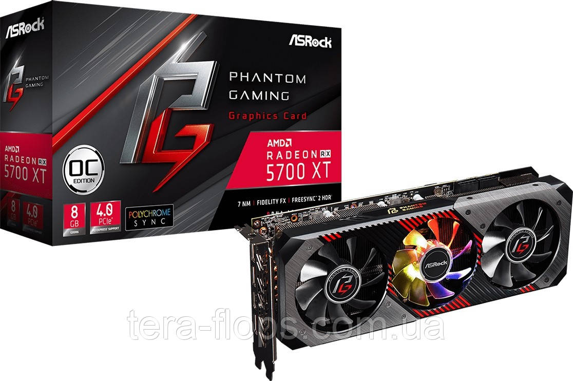 Відеокарта AMD Radeon RX 5700 XT 8GB ASRock Phantom Gaming D OC (RX5700XT PGD 8GO) Б/В (TF)