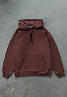 Женское худи коричневое с капюшоном Staff brown oversize fleece Seli Жіноче худі коричневе з капюшоном Staff