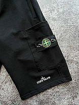 Літні чоловічі спортивні шорти карго Stone Island Black Чоловічі шорти Чорні Стон Айленд із кишенями патч літо, фото 4