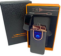 Дуговая электроимпульсная USB - Газовая зажигалка Lighter Silver 2в1 индикатор заряда
