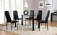 Комплект мебели для кухни стол и 4 кресла из экокожи Кухонные комплекты (Обеденные столы и стулья) YES