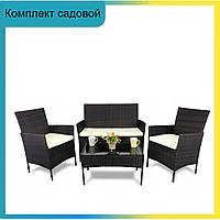Комплект садовой мебели из ротанга, диван, два кресла и стол Garden Line (Мебель) YES