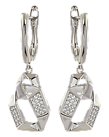Сережки Xuping Родій англійський замок "Декоративні підвіски з цирконієм"