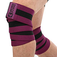 Бинты на колени для приседаний Ezous Bundled Kneecap A-10 2шт в комплекте Purple-Black