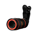 Знімний об'єктив телескоп 8х для камери мобільного телефону Mobile Phone Telescope лінза з прищіпкою, фото 9