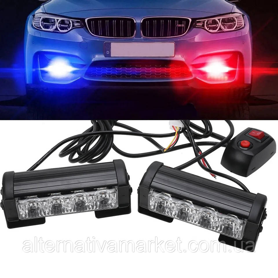 Стробоскоп Автомобільний "Червоно-Синій STROBE MY-110", LED маячки, Поліцейська мигалка (36W), фото 1