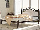 Ліжко з буковими ламелями Есмеральда Метал-Дизайн метал/екошкіра Чорний/Білий, фото 4