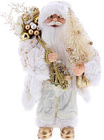 Декоративный Santa в серебристо-белом цвете с елкой и подарками BonaDi 30см DP219429 SB, код: 8260444