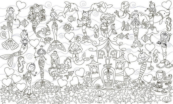 Обои-раскраски Русалки 60*100 C-100025 (ID#2211625559), цена: 142 ...