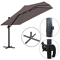 Садовый складной зонтик для защиты от солнца GardenLine GAO4859 MINI ROMA 250 см коричневого цвета для сада
