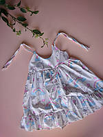 Платье для девочки Единорожки 98-104 см Молочный