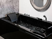 Правосторонняя гидромассажная ванна Varadero 1830 x 900 мм черная Ванна стильная со светодиодной подсветкой