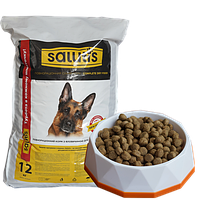 Salutis. Полнорационный корм с говядиной для взрослых собак, 12 кг