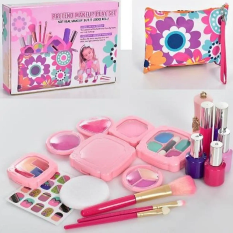 Ігровий дитячої набір косметики 60010-A" для макіяжу і манікюру з косметичкою-сумочкою 19 предметів (3+)